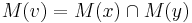 M(v)=M(x)\cap M(y)